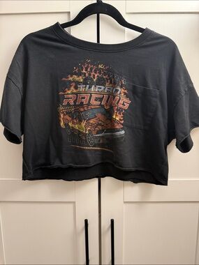 Cropped Black Turbo Racing Tee